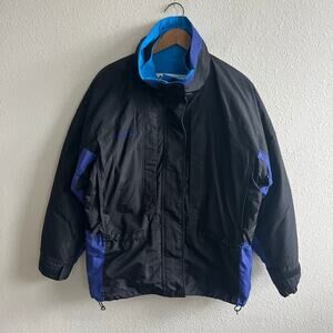 Columbia Women's Liberty Ridge Black and Blue Winter Ski Jacket Coat Size S